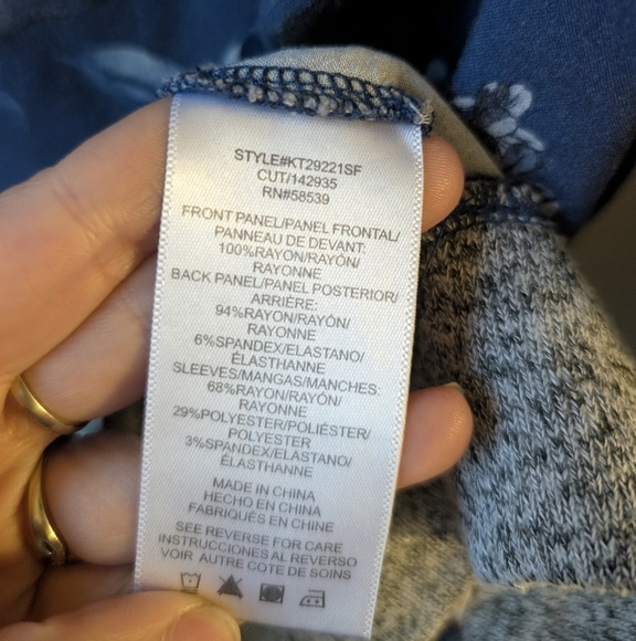 Kut From The Kloth Bender Floral Mixed Material Sweater Top Size XL - Picture 4 of 4